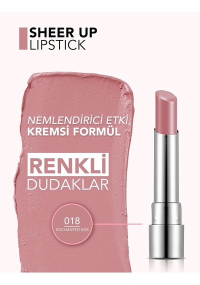 Nemlendirici Parlak Ruj- Sheer Up Lipstick- 018 Enchanted Kiss- 8682536097864 Çok Renkli