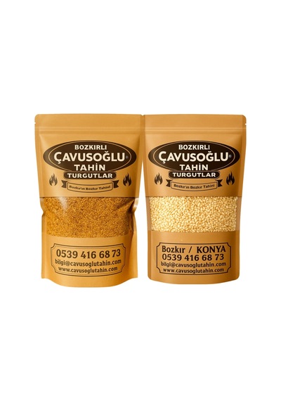 Odun Ateşinde Kavrulmuş Susam 500g + Kavrulmamış Beyaz Çiğ Susam 500g