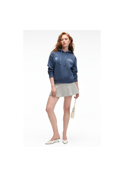 Grimelange SLOPANE Kadın Rahat Kesim Kapüşonlu Baskılı Lacivert Sweatshirt