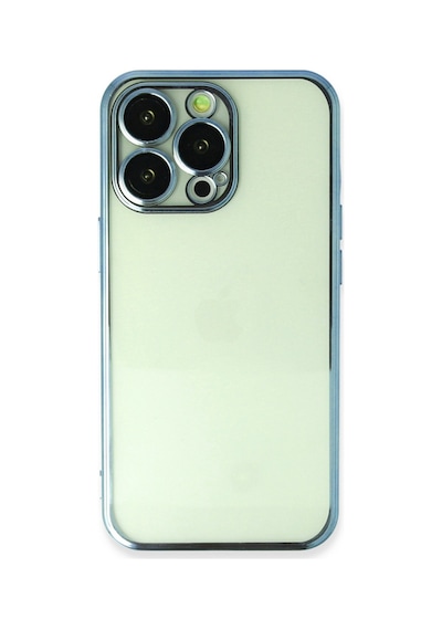 Apple iPhone Uyumlu  13 Pro Uyumlu Kılıf Lensli Silikon - Açık Mavi