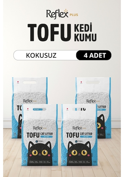 Reflex Plus Kokusuz Tofu Kedi Kumu 7l X 4 Adet