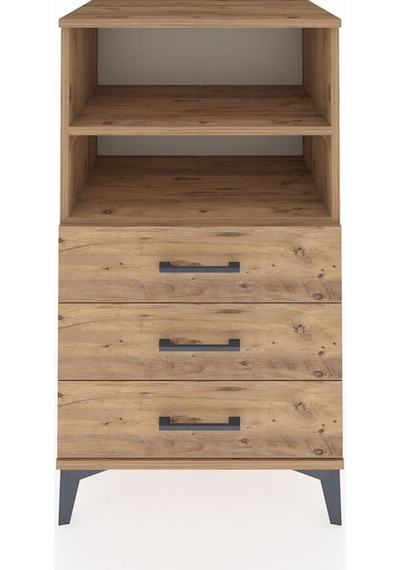 Hyperion Komodin 2 Raflı 3 Çekmeceli 60x44x106 Çam-çam Çam