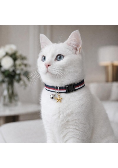 Zilli Kedi Tasması/charm Detaylı/ Yeşil Kırmızı Mavi - Kırmızı