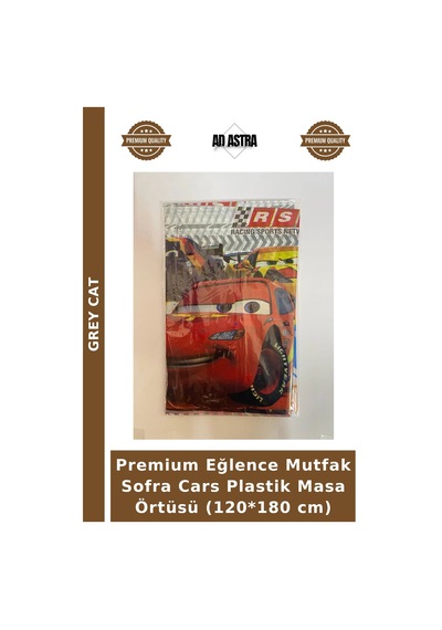 Premium Eğlence Mutfak Sofra Cars Plastik Masa Örtüsü 120 180 Cm Çok Renkli