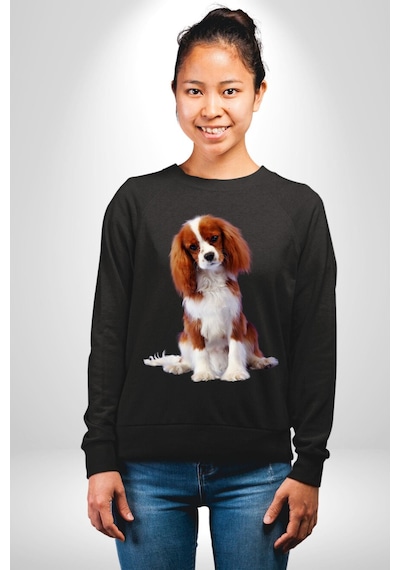 Cavalier King Charles Spaniel Unisex Siyah Sweatshirt Siyah