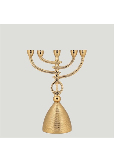Vitale Gold Metal 5 Li Antik Şamdan 31 15 42 Cm Çok Renkli