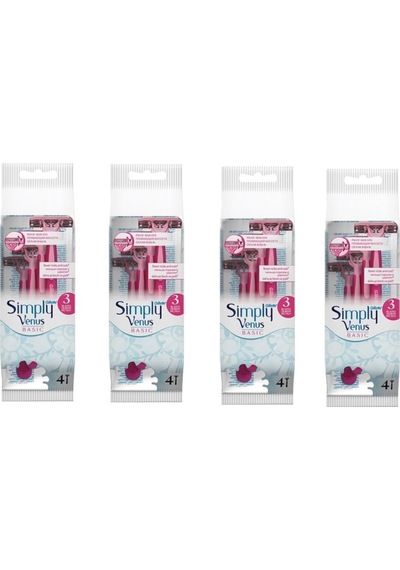 Gillette Venüs Simply 3 Basic Kadın Tıraş Bıçağı 4'lü