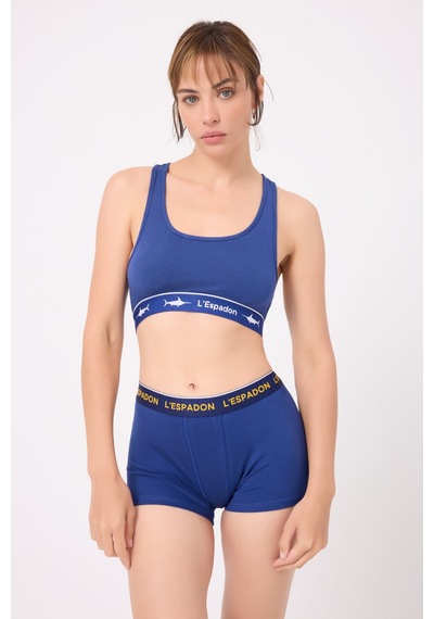 Racer Crop Top Racer Back Crop Top-3'li Avantaj Paketi-3403 Amblem Mavisi