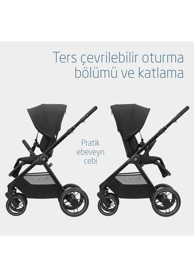 Maxi-Cosi Oxford Çift Yönlü Seyahat Sistem Olabilen Bebek Arabası Twillic Black