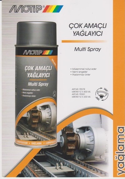 Motip Çok Amaçlı Yağlayıcı ve Bakım Spreyi 400 ML