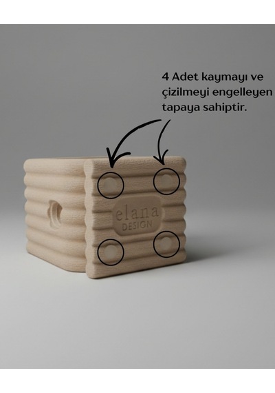 Masaüstü Kaymaz Taban Telefon Ve Tablet Standı - Kulaklık Ve Not Kağıdı Bölmeli-kiremit Yeşil