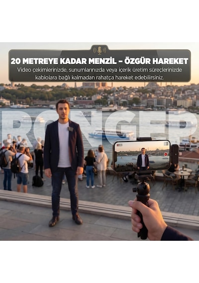 2'li Kablosuz Yaka Mikrofonu Apple Uyumlu iPhone/android Telefonlar/type-c Girişli Pc'ler İçin Type-c/ligh