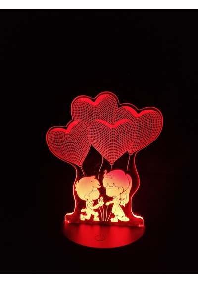 3d Evlilik Teklifi Figürlü Gece Lambası Çok Renkli