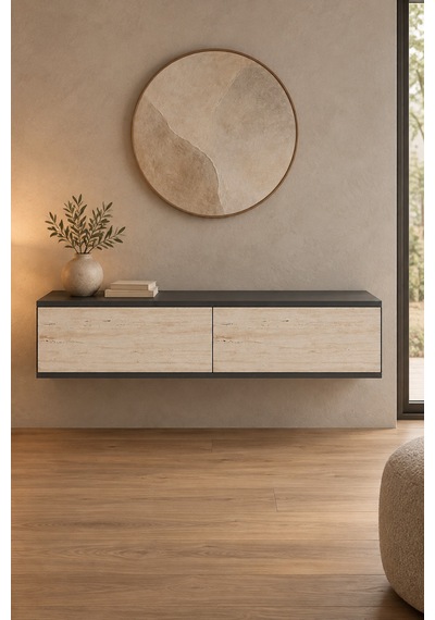 Da1299at Aplos Dresuar, Antre Hol Rafı Antrasit-traverten 120cm