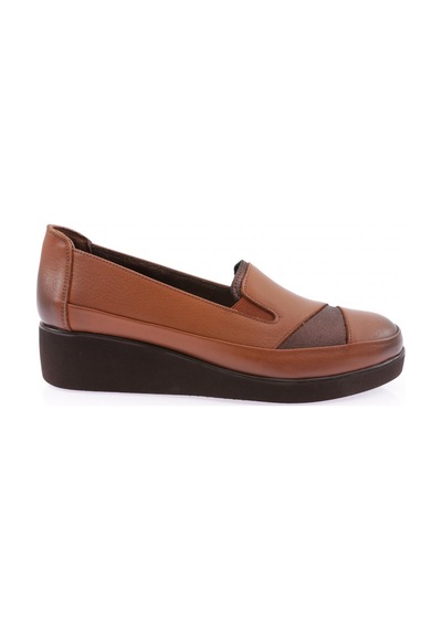 Dgn 1080-5826-22k Kadin Dolgu Taban Comfort Ayakkabi Taba Simli
