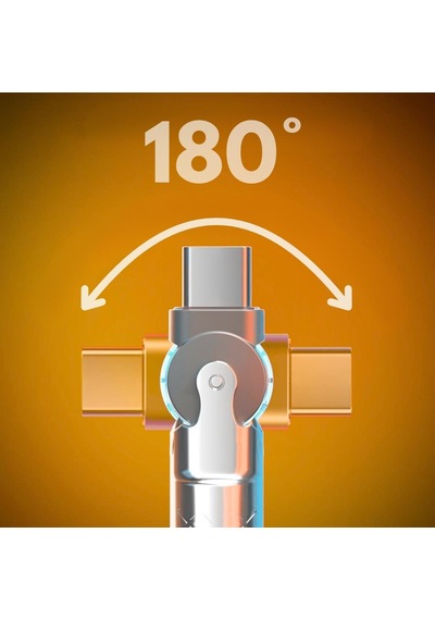 180 Dönebilen Type-c Hızlı Şarj Kablosu, 120w 6a, Tpe Sıvı Silikon Gövde, Çinko Alaşım Başlık 2 Metre