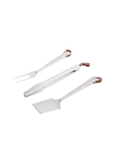 Barbekü Alet Seti - 3'lü Paket, Fırçalanmış Paslanmaz Çelik Maşa, Spatula Ve Çatal, Yumuşak Saplı Ve Deri Kayışlı, Düz Üst Izgara, Kömür Ve Gazlı Izgara, Barbekü Barbekü Alet Seti - 3'lü Paket, Fırçalanmış Paslanmaz Çelik Maşa, Spatula Ve Çatal, Yumuşak Saplı Ve Deri Kayışlı, Düz Üst Izgara, Kömür Ve Gazlı Izgara, Barbekü
