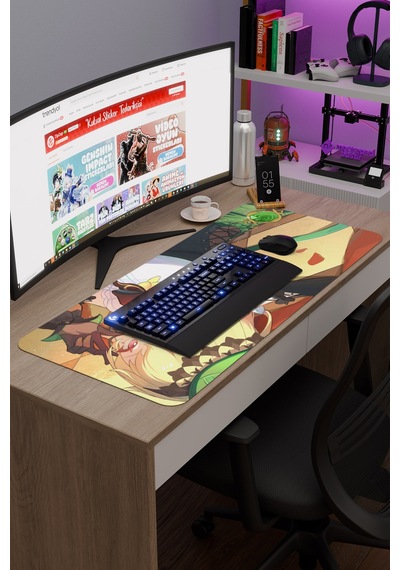 Emilie Genshin Impact Anime Gacha V4 - 90x40 Xxl Gaming Mouse Pad Fare Altlığı
