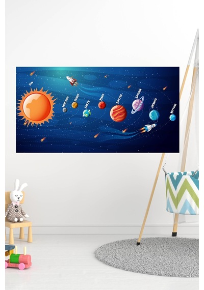 MSticker Gezeyenler Ve Güneş Sitemi, Uzay Çocuk Bebek Odası Duvar Sticker