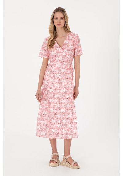 U.S. Polo Assn. Kadın Pembe Midi Boy Dokuma Elbise 50305470-VR167
