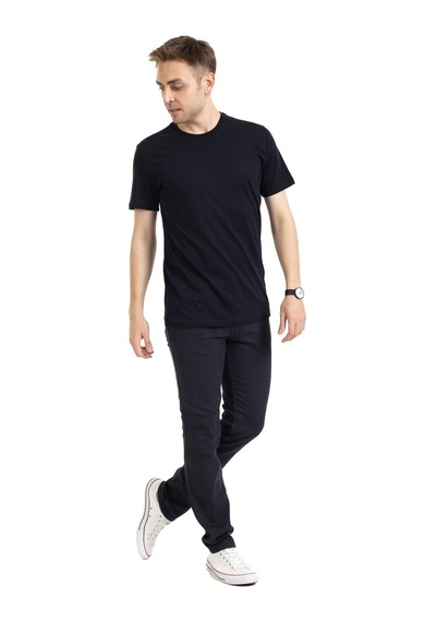Erkek Yuvarlak Yaka %100 Pamuklu Yüksek Kalite Regular Kalıp Düz Basic T-shirt 212 - M Bordo
