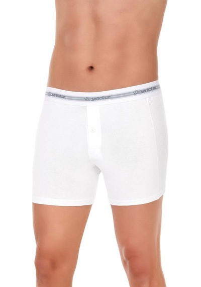 3 Adet Yıldız Erkek Likralı Uzun Boxer Short Beyaz 110 Beyaz