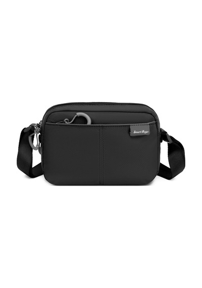 Smart Bags Siyah Hafif Kumaş Çok Cepli Küçük Boy Günlük Kadın Çapraz Çanta