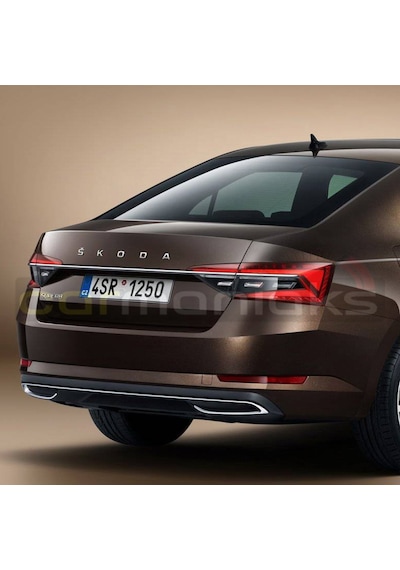 Skoda Yeni Tip Bagaj Yazısı Amblem 3D Sticker Beyaz (527218154)
