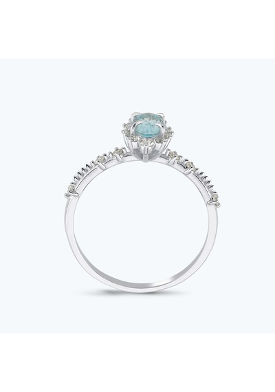 Altınbaş Pırlanta Mavi Topaz Oval Yüzük Pnf004skt-14k