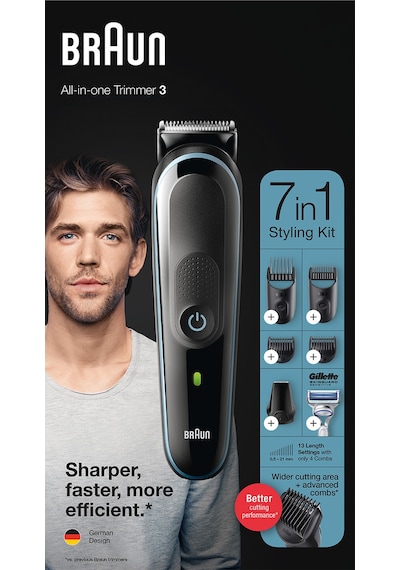 Braun MGK 3342 Erkek Bakım Kiti 7'si 1 Arada Şekillendirici + Gillette