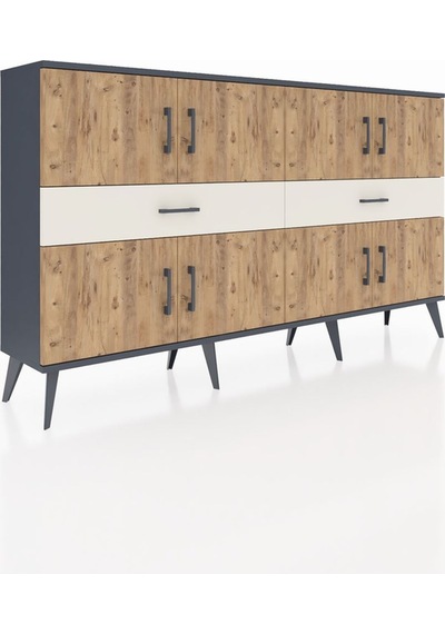 Arges Konsol 4 Raflı 2 Çekmeceli 8 Kapaklı 176x30x99 Antrasit-çam Antrasit-çam/aytaşı Arges Konsol 4 Raflı 2 Çekmeceli 8 Kapaklı 176x30x99 Antrasit-çam Antrasit-çam/aytaşı