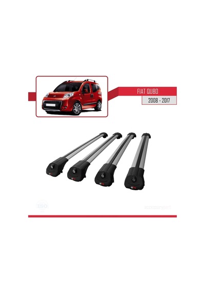 Fiat Qubo 2008-2017 Arası İle Uyumlu Ace-1 Ara Atkı Tavan Barı Gri 4 Adet Bar