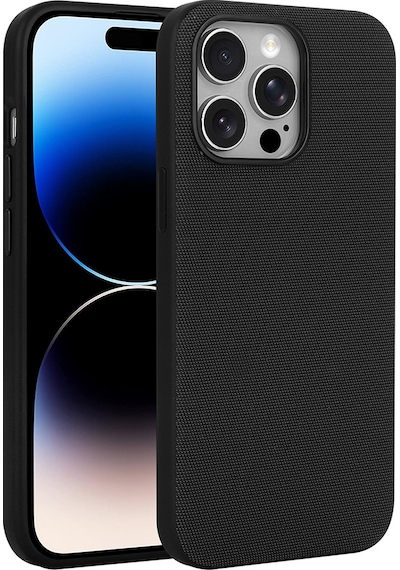 Teleplus İphone 14 Pro Max Kılıf M-safe Uyumlu Miami Kumaş Tasarım Kapak Siyah
