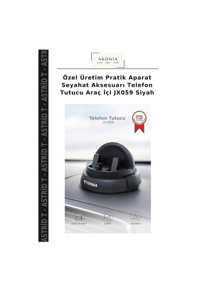 Özel Üretim Pratik Aparat Seyahat Aksesuarı Telefon Tutucu Araç İçi Jx059 Siyah