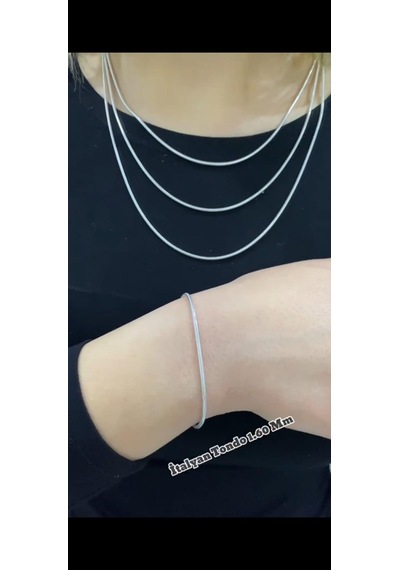 925 Ayar İtalyan Unisex Tondo 1,60 Mm Bileklik Gümüş