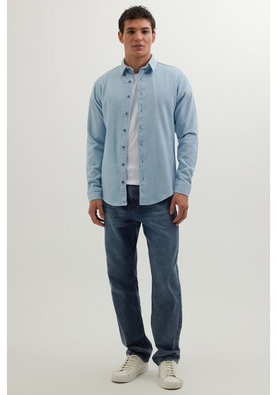 Tudors Erkek Slim Fit Dar Kesim Uzun Kollu Düz Kışlık Oduncu Mavi Gömlek-41542 Mavi Tudors Erkek Slim Fit Dar Kesim Uzun Kollu Düz Kışlık Oduncu Mavi Gömlek-41542 Mavi