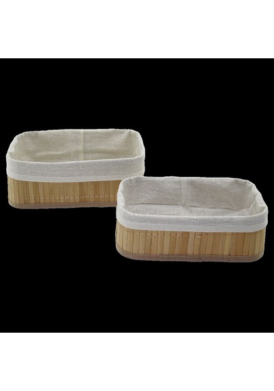 Bambu Kenarlı Organizer Sepet 2'li 19x27x10 & 15x24x8 Cm Çok Renkli