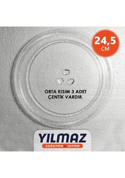 Mikrodalga Fırın Cam Tepsi (24,5Cm) - Ortası Çentikli 499062376