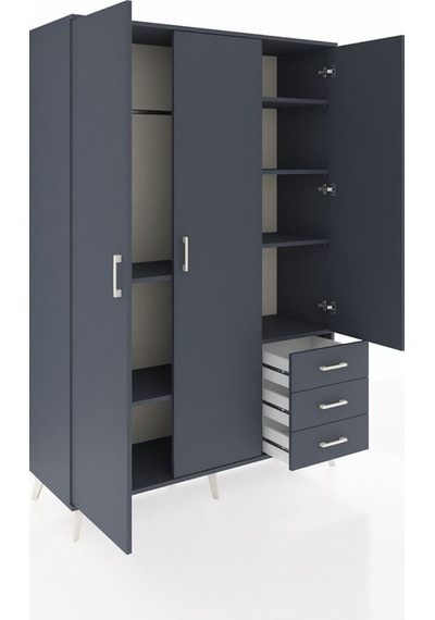 Hyperion Dolap 6 Raflı 3 Çekmeceli Tek Askılı 132x44x195 Antrasit-antrasit/antrasit Antrasıt/antrasıt Hyperion Dolap 6 Raflı 3 Çekmeceli Tek Askılı 132x44x195 Antrasit-antrasit/antrasit Antrasıt/antrasıt