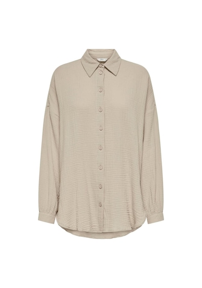 Only 15267998 Onlthyra Oversızed Shırt Noos Wvn Ss Kadın Gömlek Oxford Tan