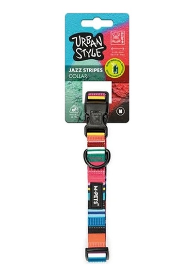 M-pets Urban Style Jazz Stripes Köpek Boyun Tasması M Çok Renkli