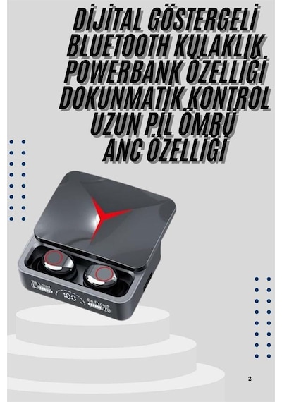 Kablosuz - 584 - Bluetooth Kulaklık Powerbank Özellikli Göstergeli - Kmrsfres - Hd Mikrofon
