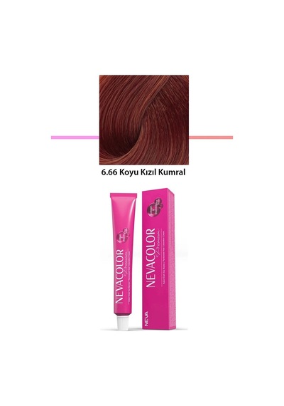 Hubrendy Tedarik Premium 6.66 Koyu Kızıl Kumral - Kalıcı Krem Saç Boyası 50 G Tüp