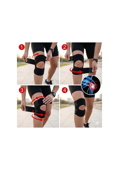 Çiftli Paket Patella Destekli Ortopedik Sporcu Dizliği - Fitness Ve Koşu İçin