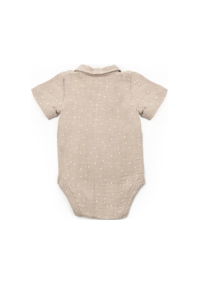 Babycosy Organic Wear Bebek 2li Kısa Kollu Badi Müslin %100 Pamuk, Bebek Ve Yenidoğan Serisi - Ekru