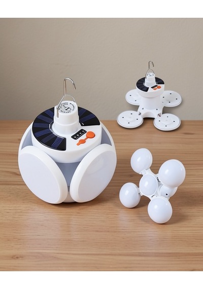 5 Kanatlı Askılı Solar Lamba, Usb Şarjlı, Ip65, 6500k, 45 Led