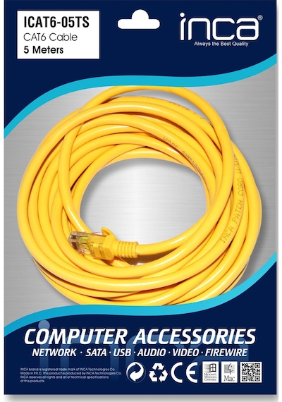 Inca Icat6 05ts 5mt Cat6 Utp Patch Kablo Sarı