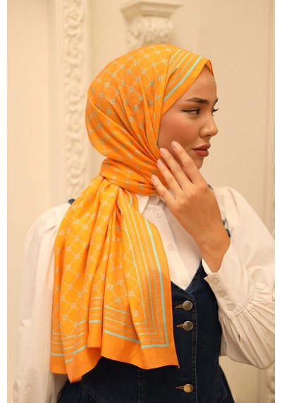Silk Home Olinda Şal - 49005 - 20 Turuncu Turkuaz - Turuncu 14