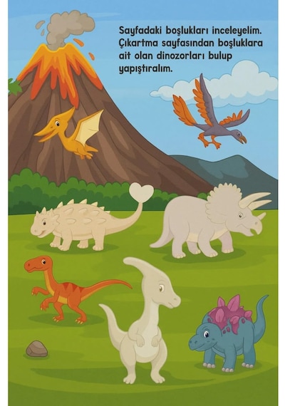 Sticker Kitabım Dinozorlar 60 Renkli Ve Eğitici Çıkartma İle Öğretici Etkinlik Kitabı