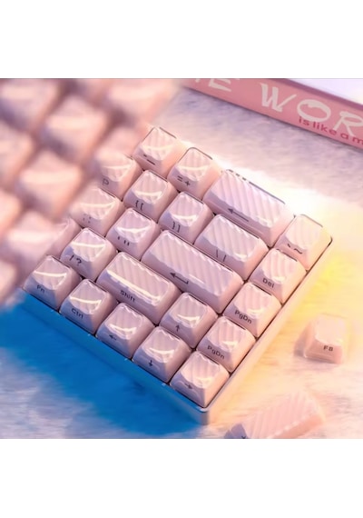 Mekanik Klavye Keycap -136 Tuşlu Dalgalı Pembe Tuş Takımı Mekanik Klavye Keycap -136 Tuşlu Dalgalı Pembe Tuş Takımı